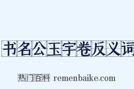 书名公玉宇卷反义词是什么意思的图片
